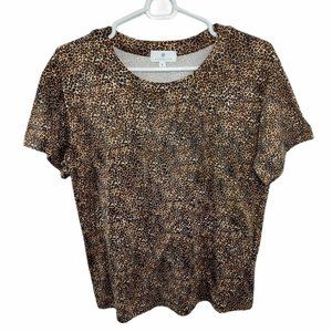 Socialite Leopard Print Short Sleeve Soft Stretchy